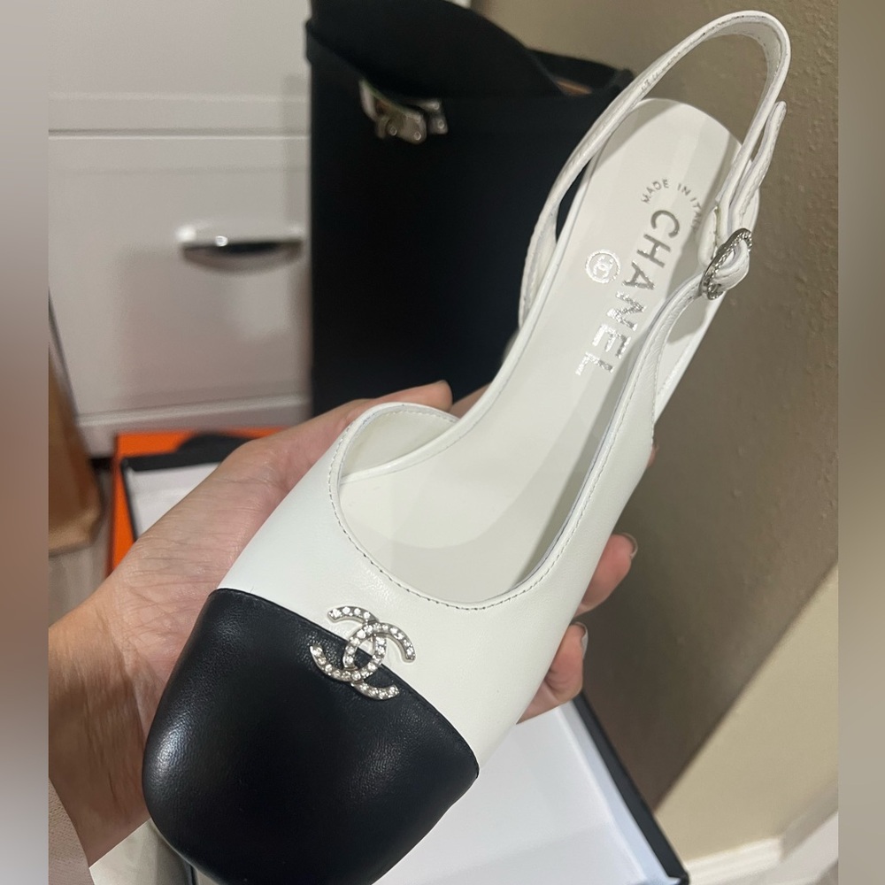 CHANEL Two-Tone Slingback Heels